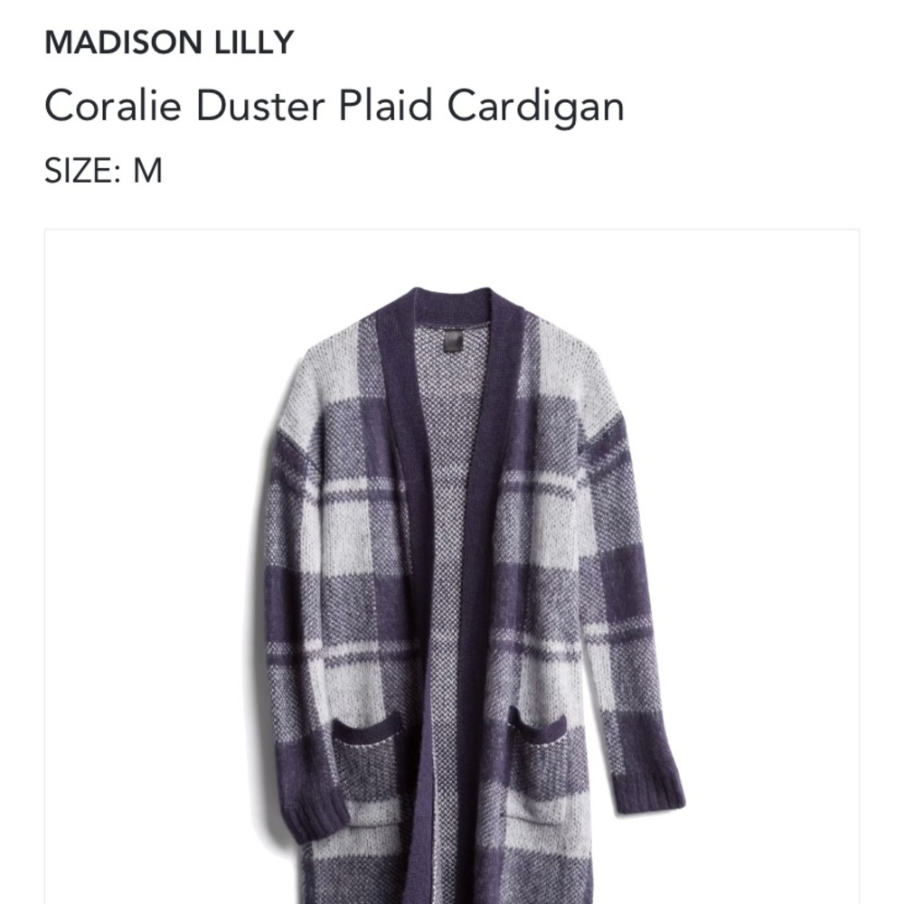 Stitchfix Madison Lilly Coralie Plaid Duster Sweater